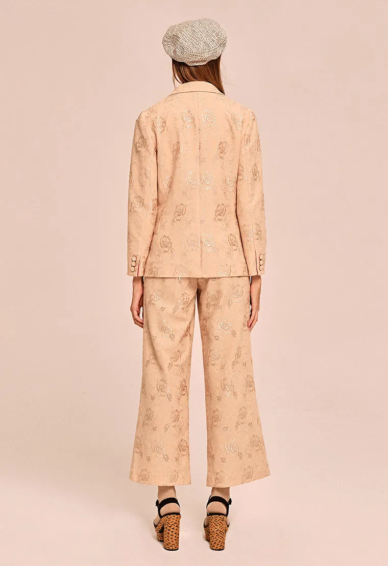 Slim-cut jacquard blazer