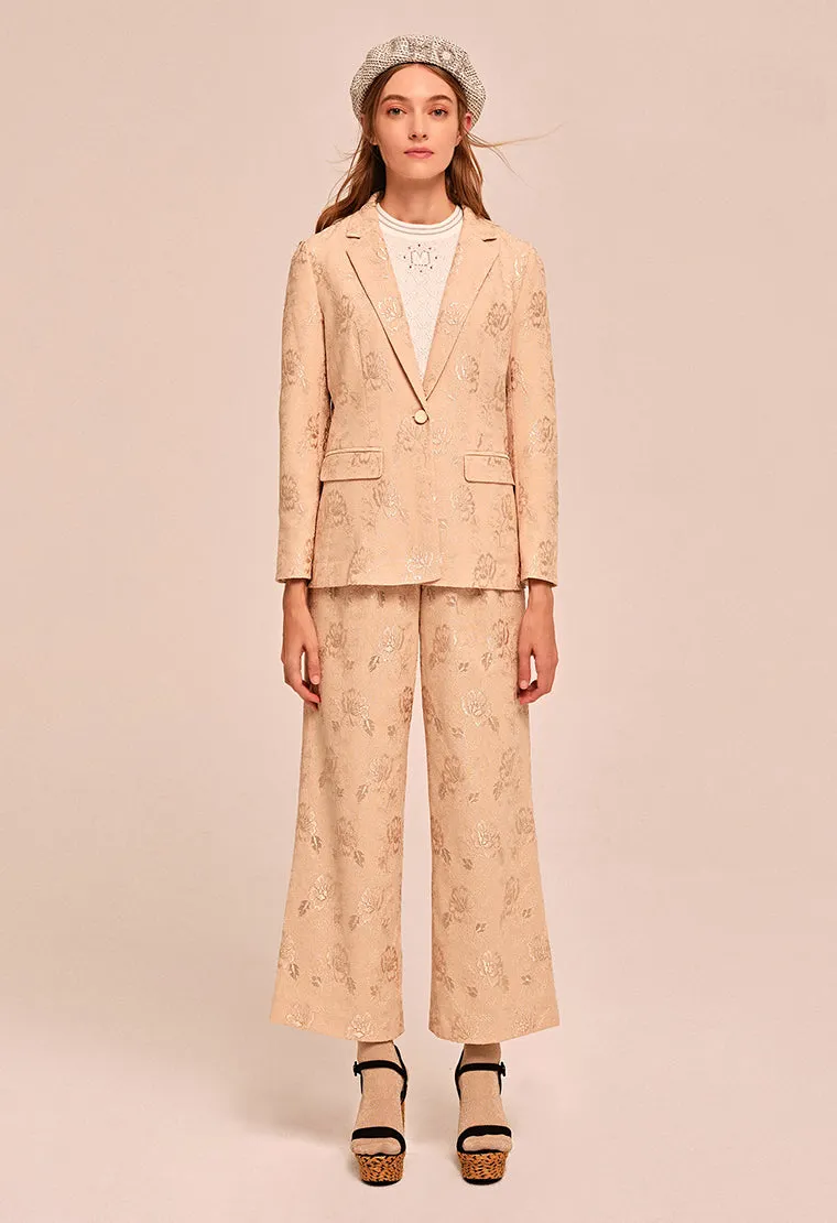 Slim-cut jacquard blazer