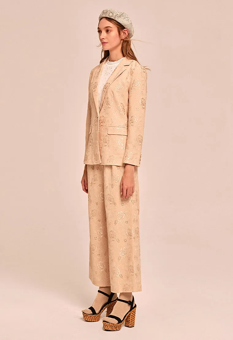 Slim-cut jacquard blazer