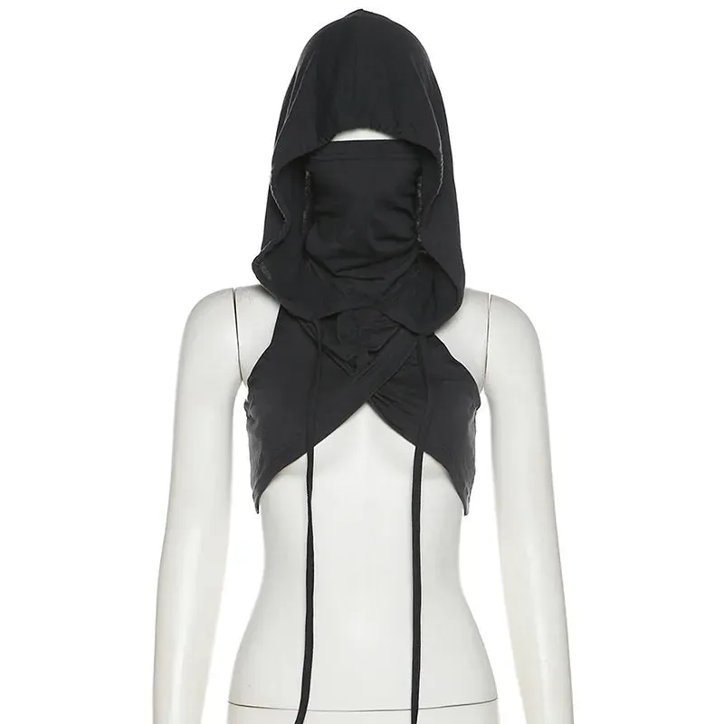 Slim Hooded Crop Top