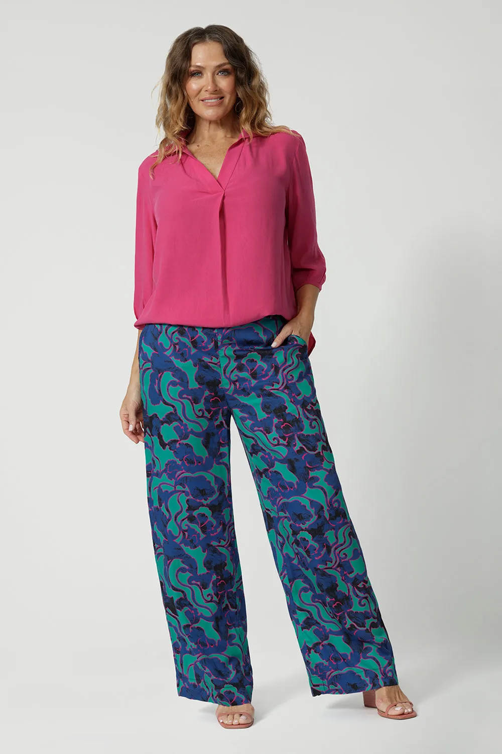 Sloane Pant in Jade Deco