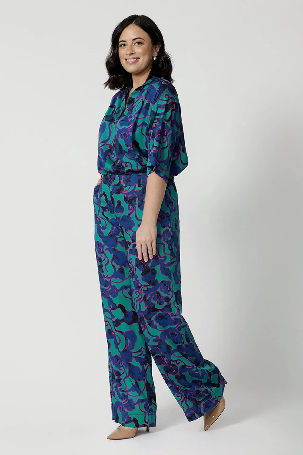 Sloane Pant in Jade Deco