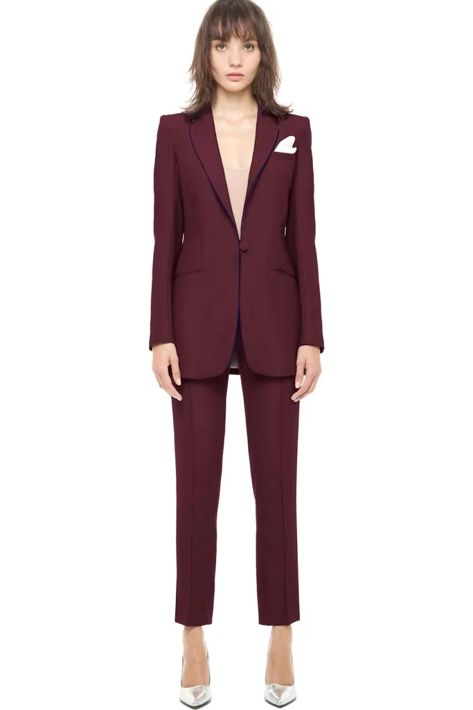 Smoking Suit in Burgundy and Blue by Hebe Studio - RENTAL