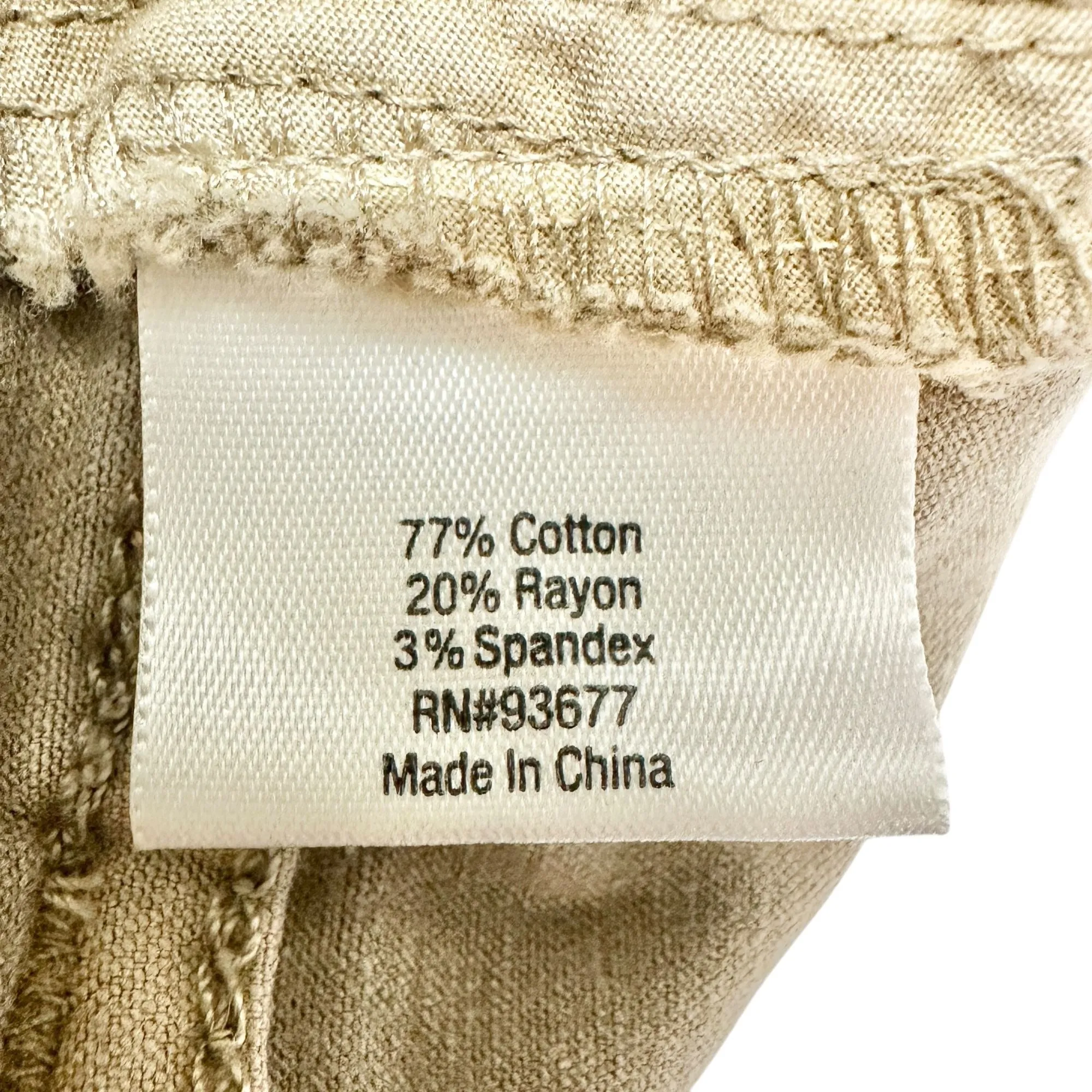 St Johns Bay Pants Womens 18P Straight Leg Beige Classic Fit Soft Stretch Fabric