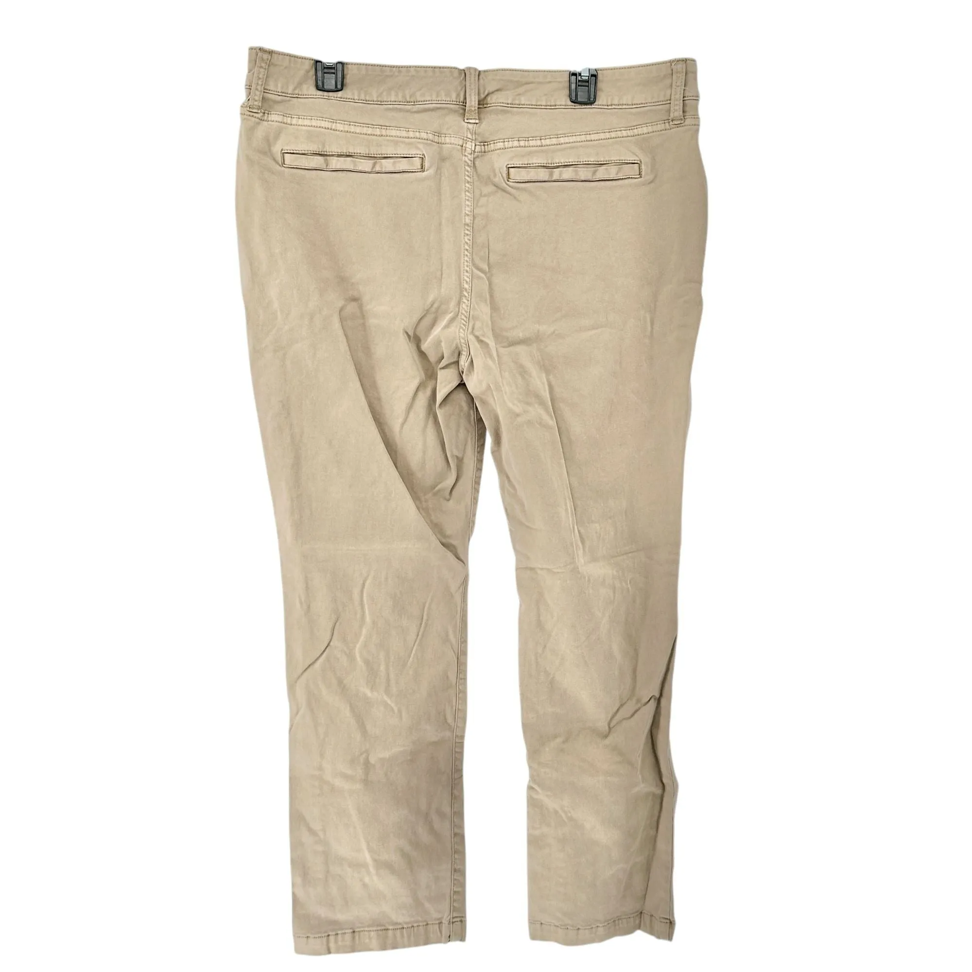 St Johns Bay Pants Womens 18P Straight Leg Beige Classic Fit Soft Stretch Fabric