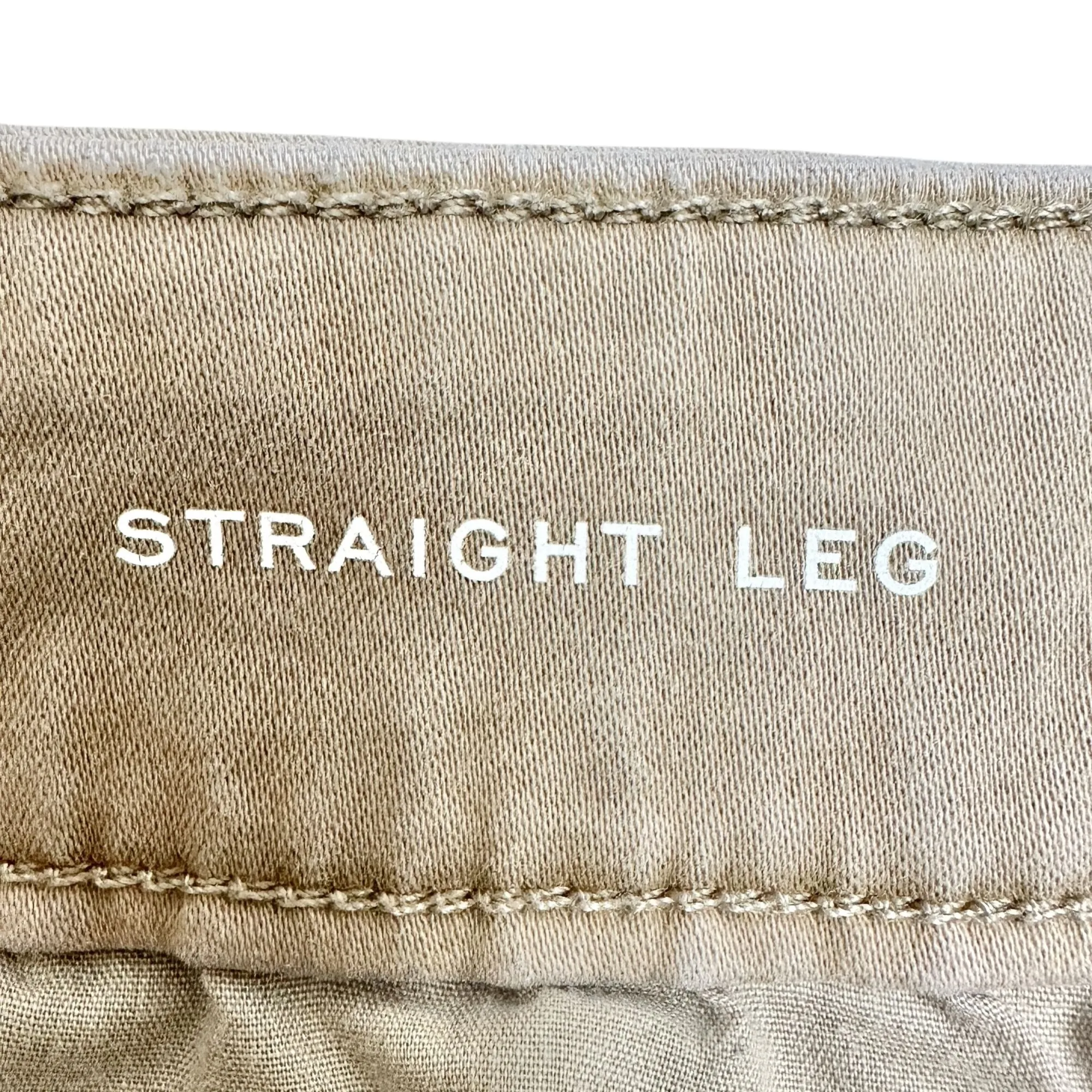 St Johns Bay Pants Womens 18P Straight Leg Beige Classic Fit Soft Stretch Fabric