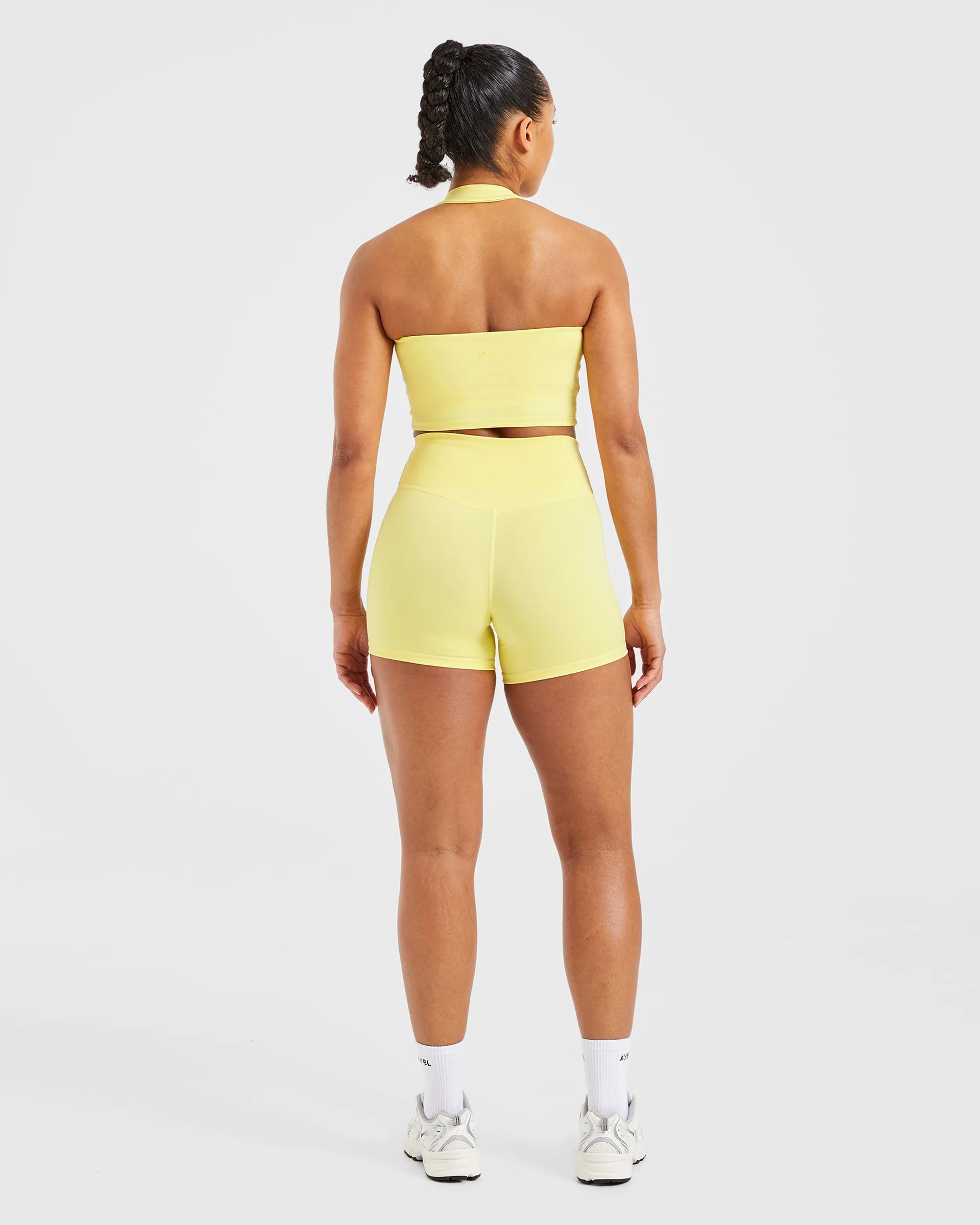 Staple Halterneck Crop Top - Pastel Lemon