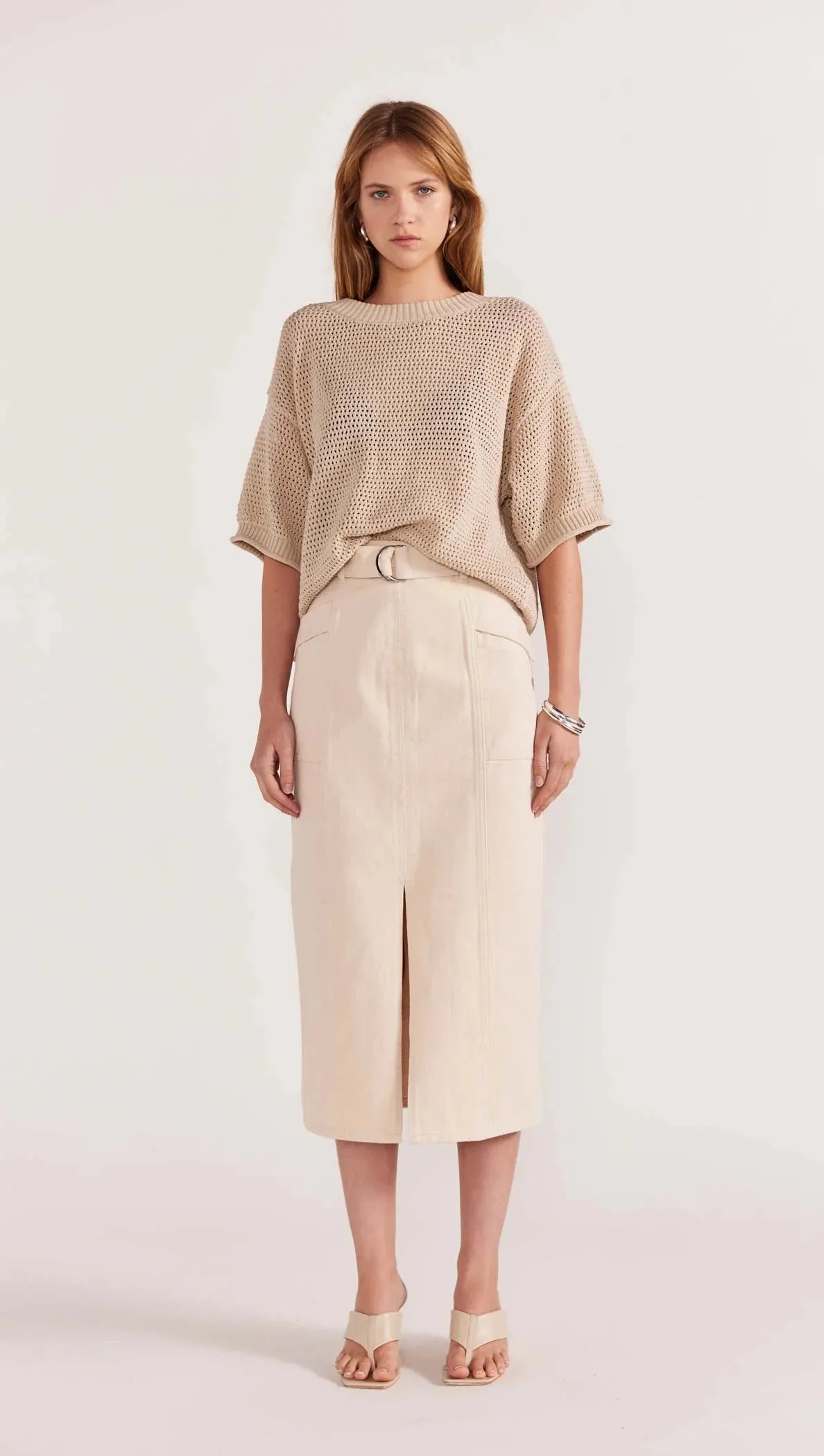 Staple the Label | Ines Denim Midi Skirt