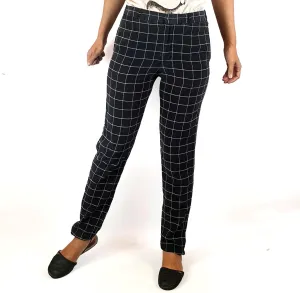 Steven Alan 100% silk black and white check pants size 2, best fits 8