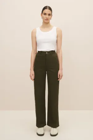 Straight Leg Jeans - Khaki Denim