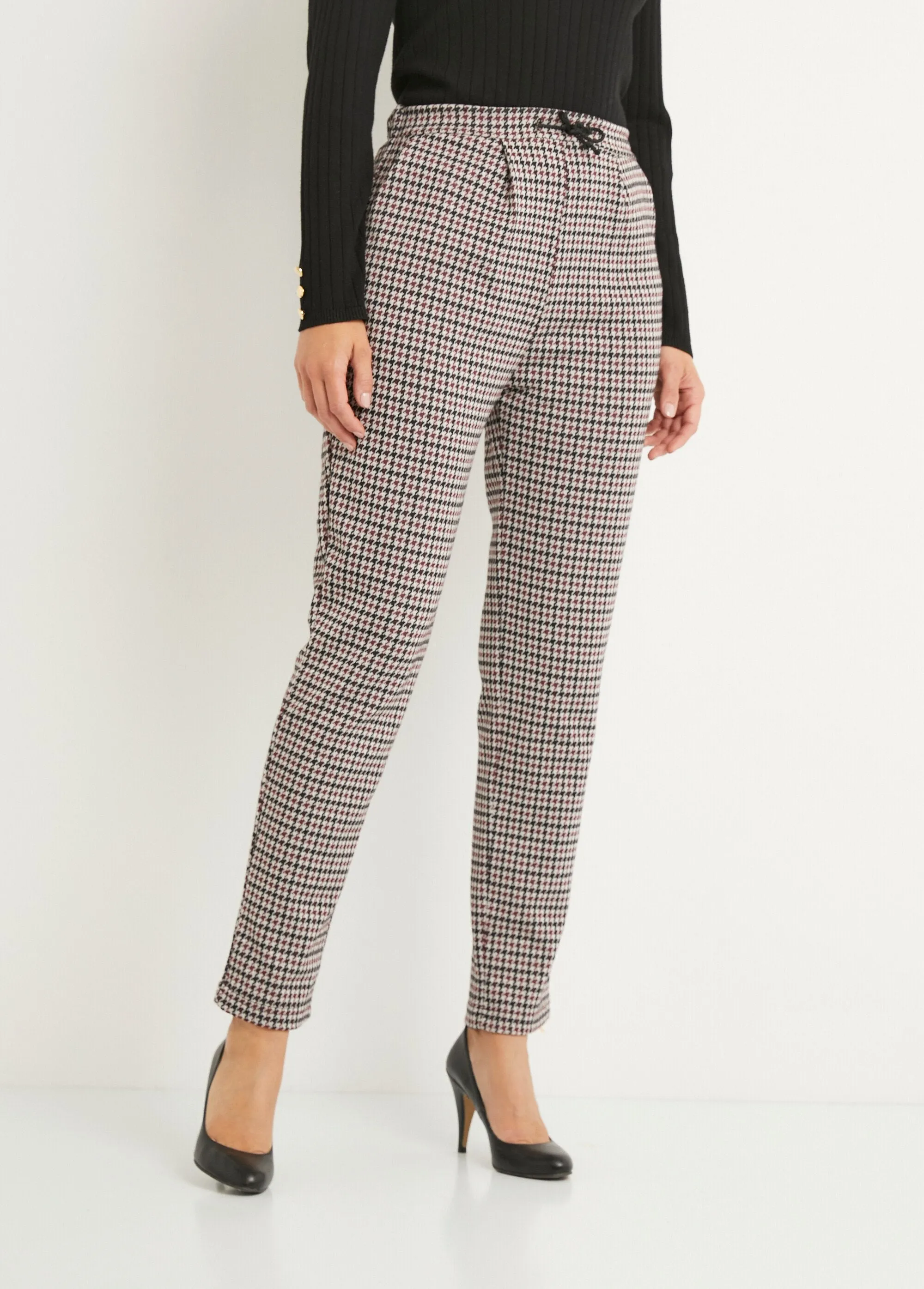Straight-leg stretch-knit pants