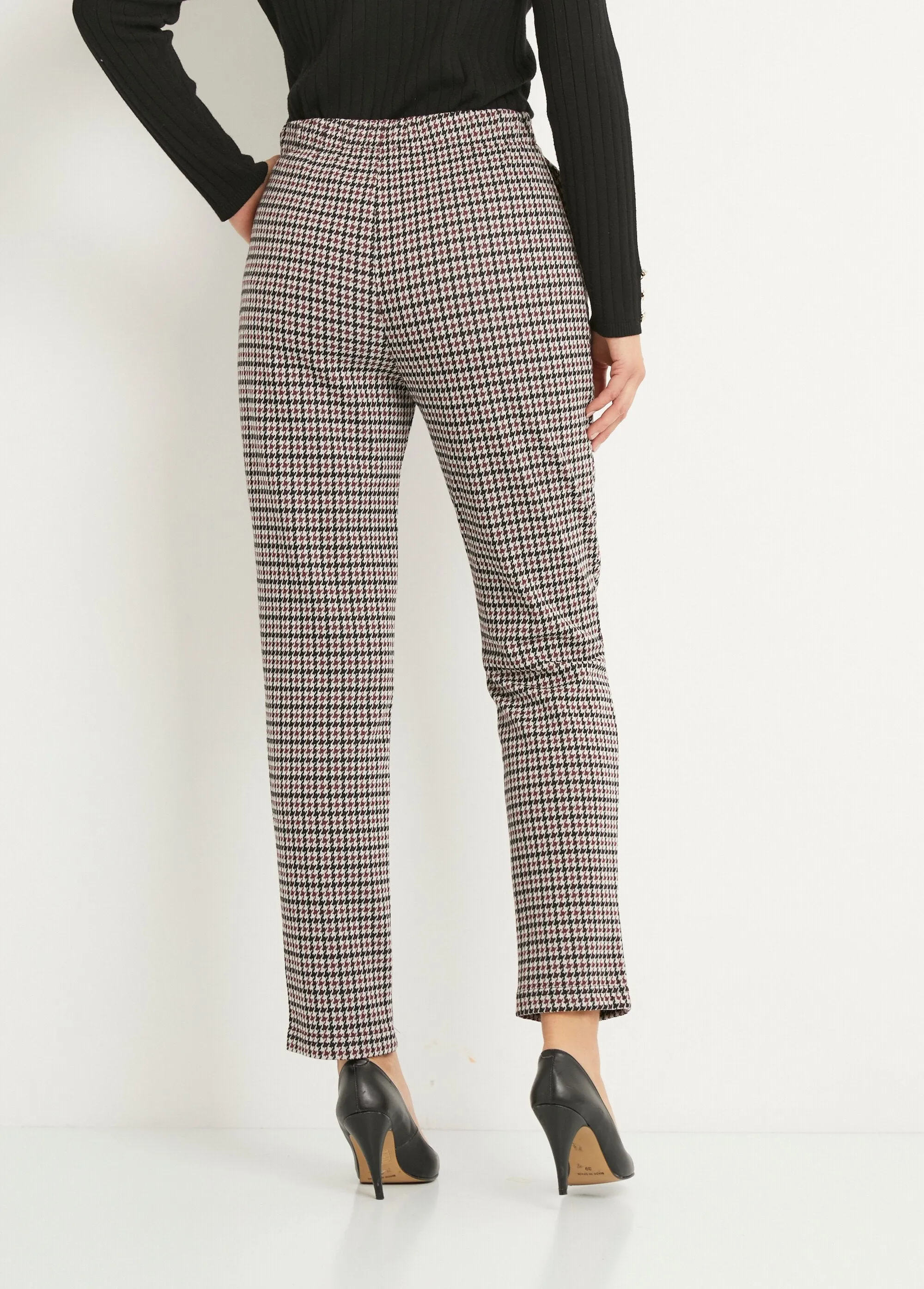 Straight-leg stretch-knit pants