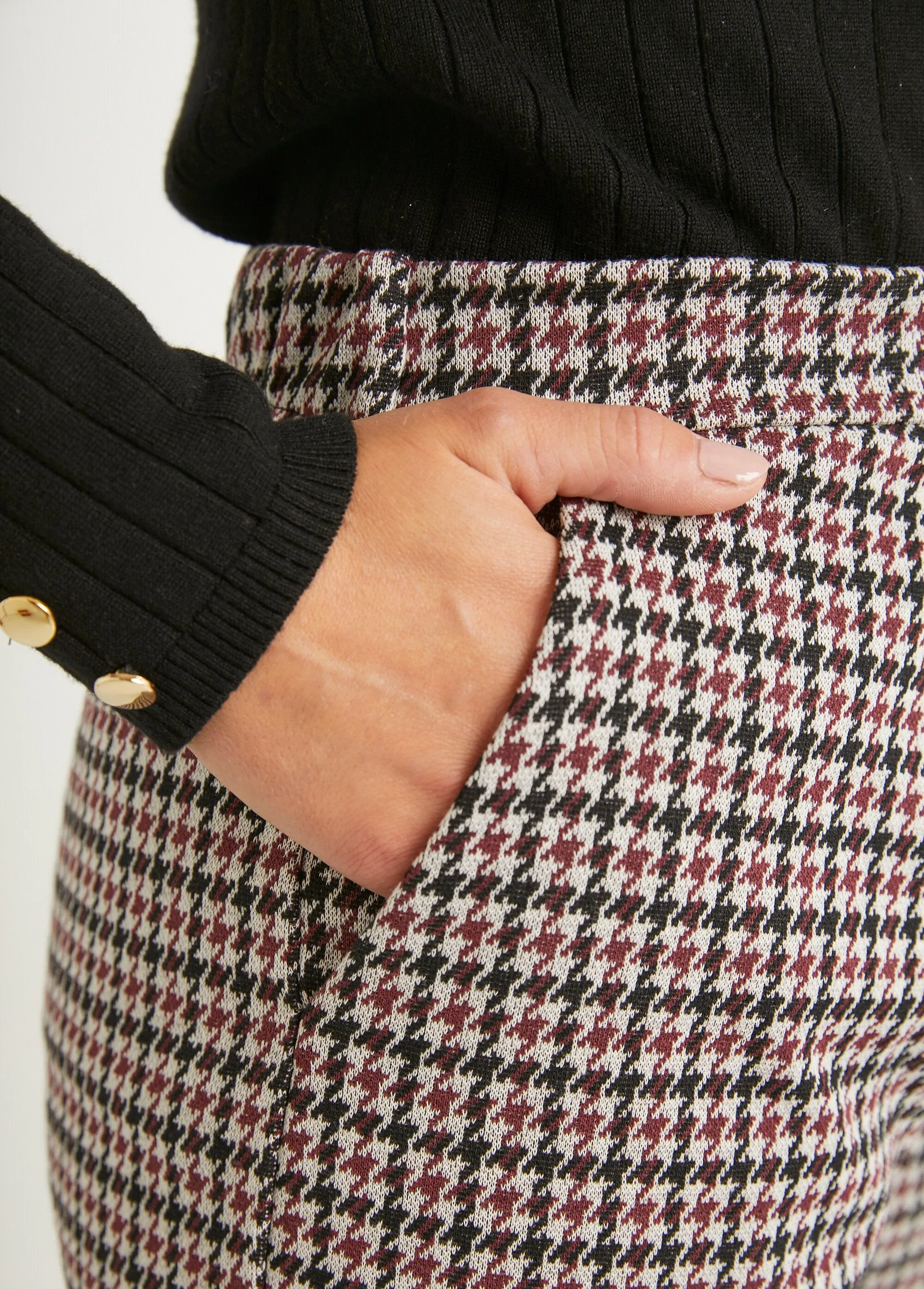 Straight-leg stretch-knit pants