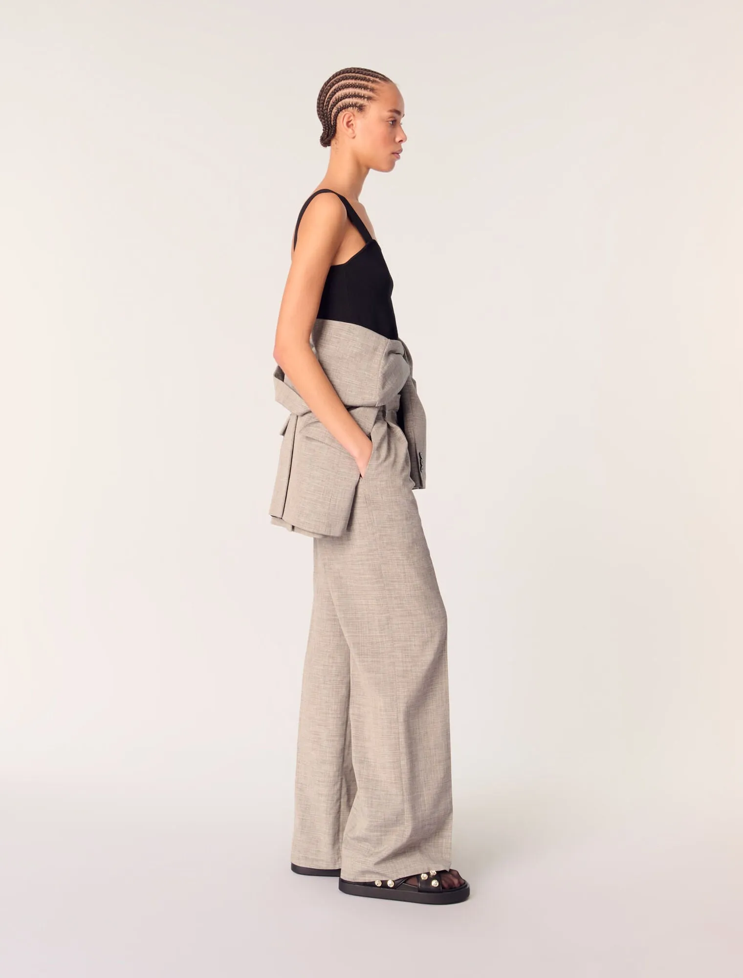 Straight-leg suit trousers