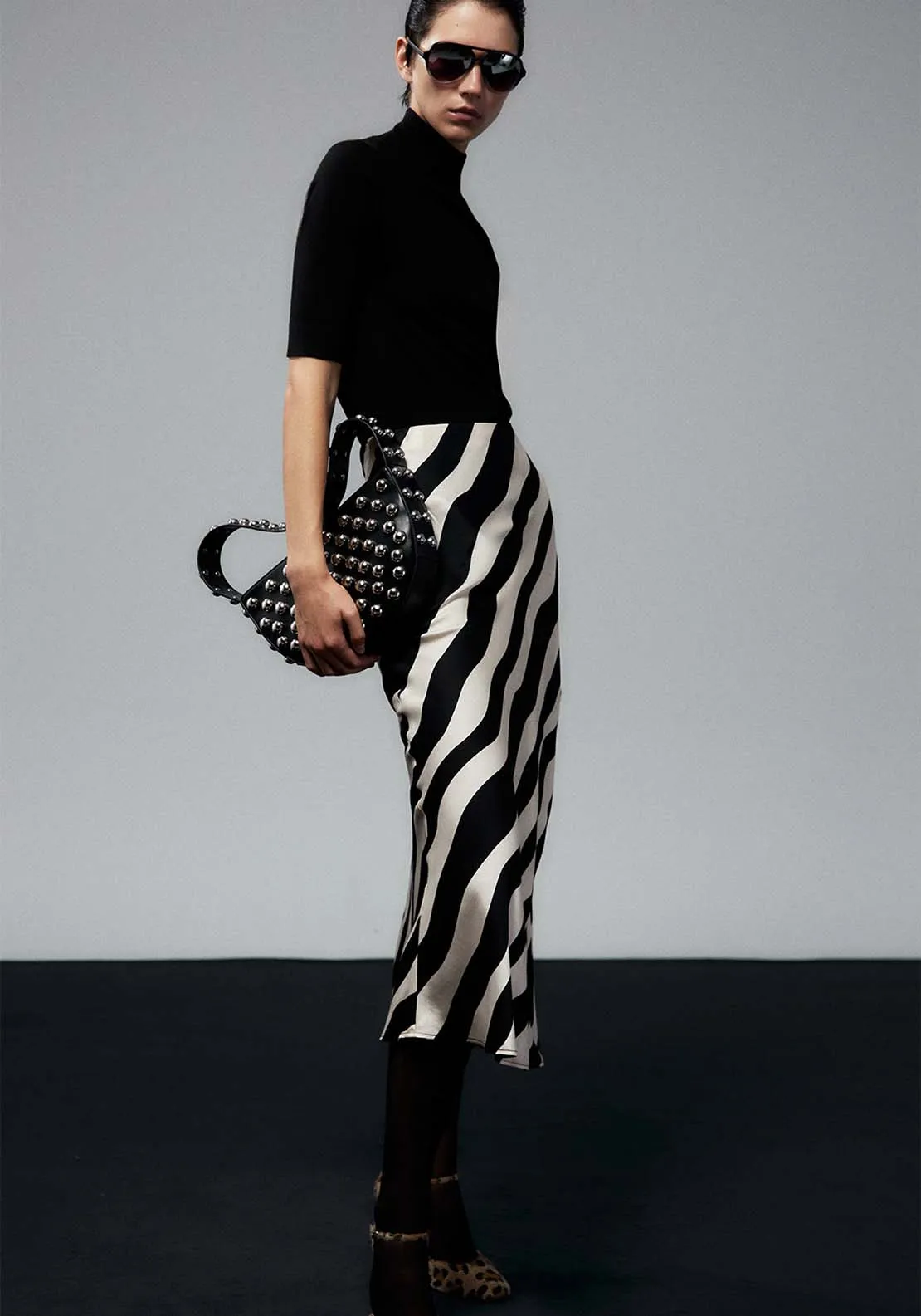 Striped Skirt - Black