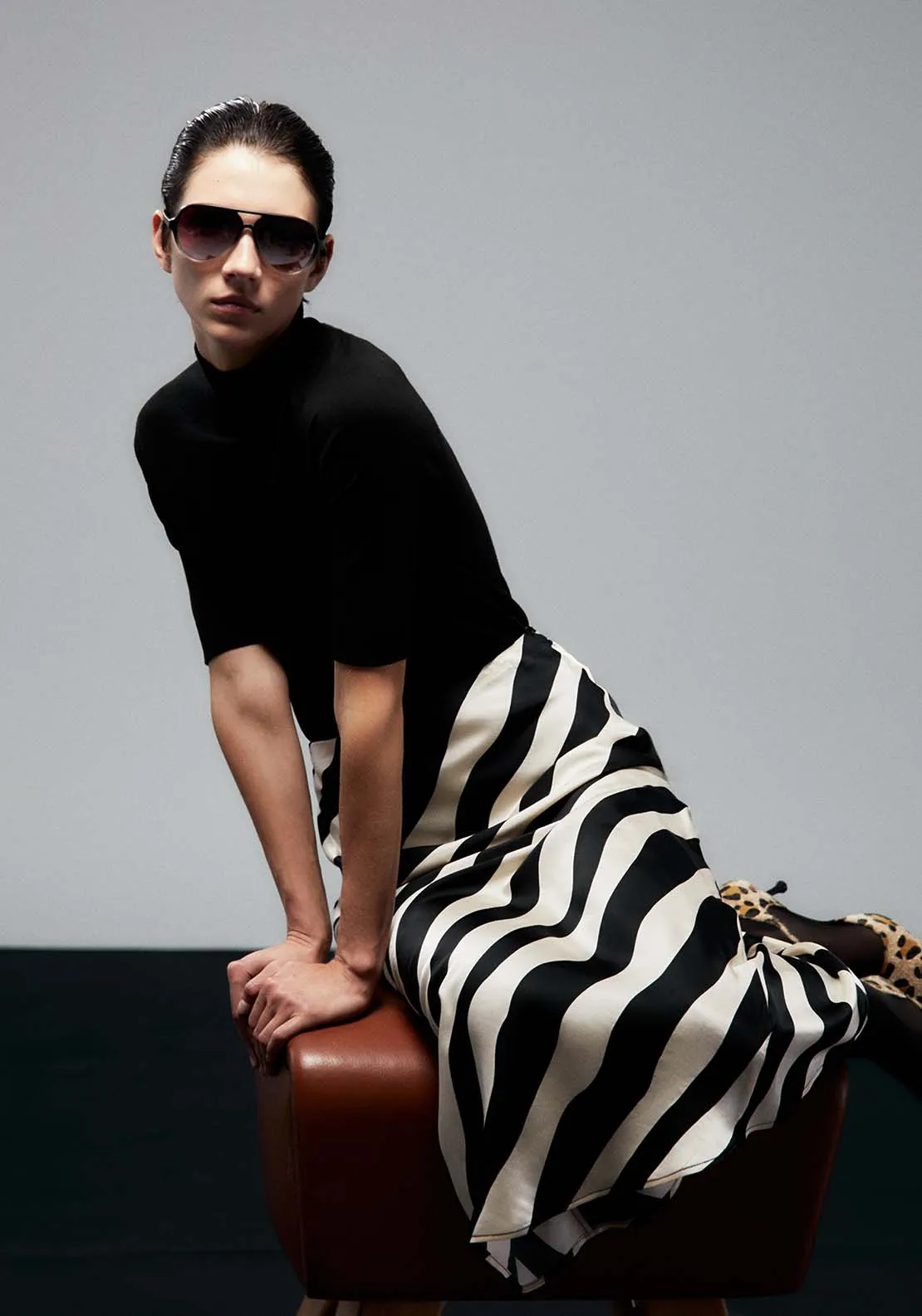 Striped Skirt - Black