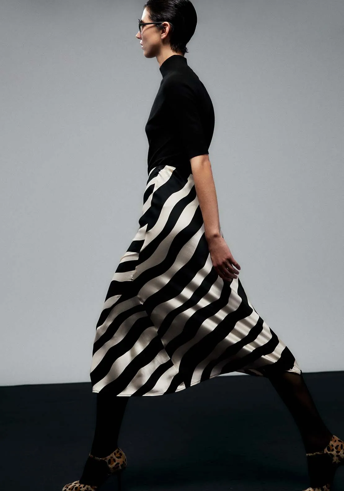 Striped Skirt - Black
