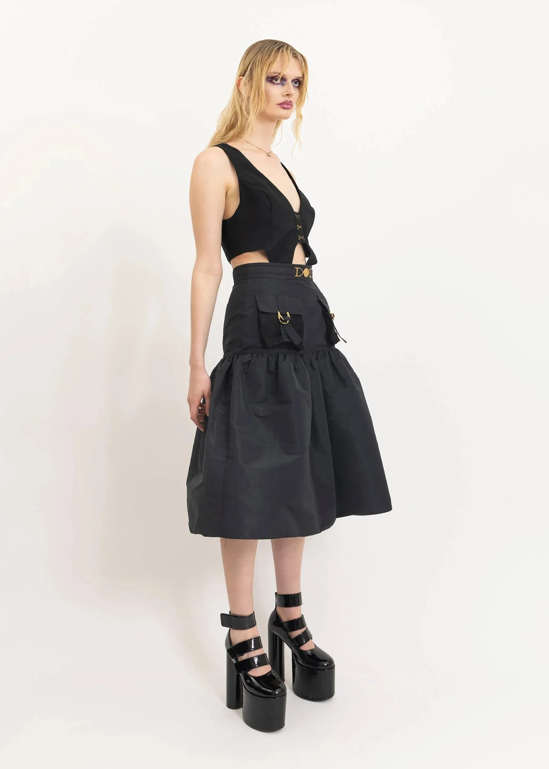 Structured midi skirt
