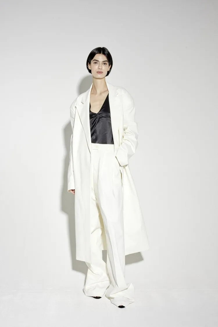 Studio Cut White Pleated Pants