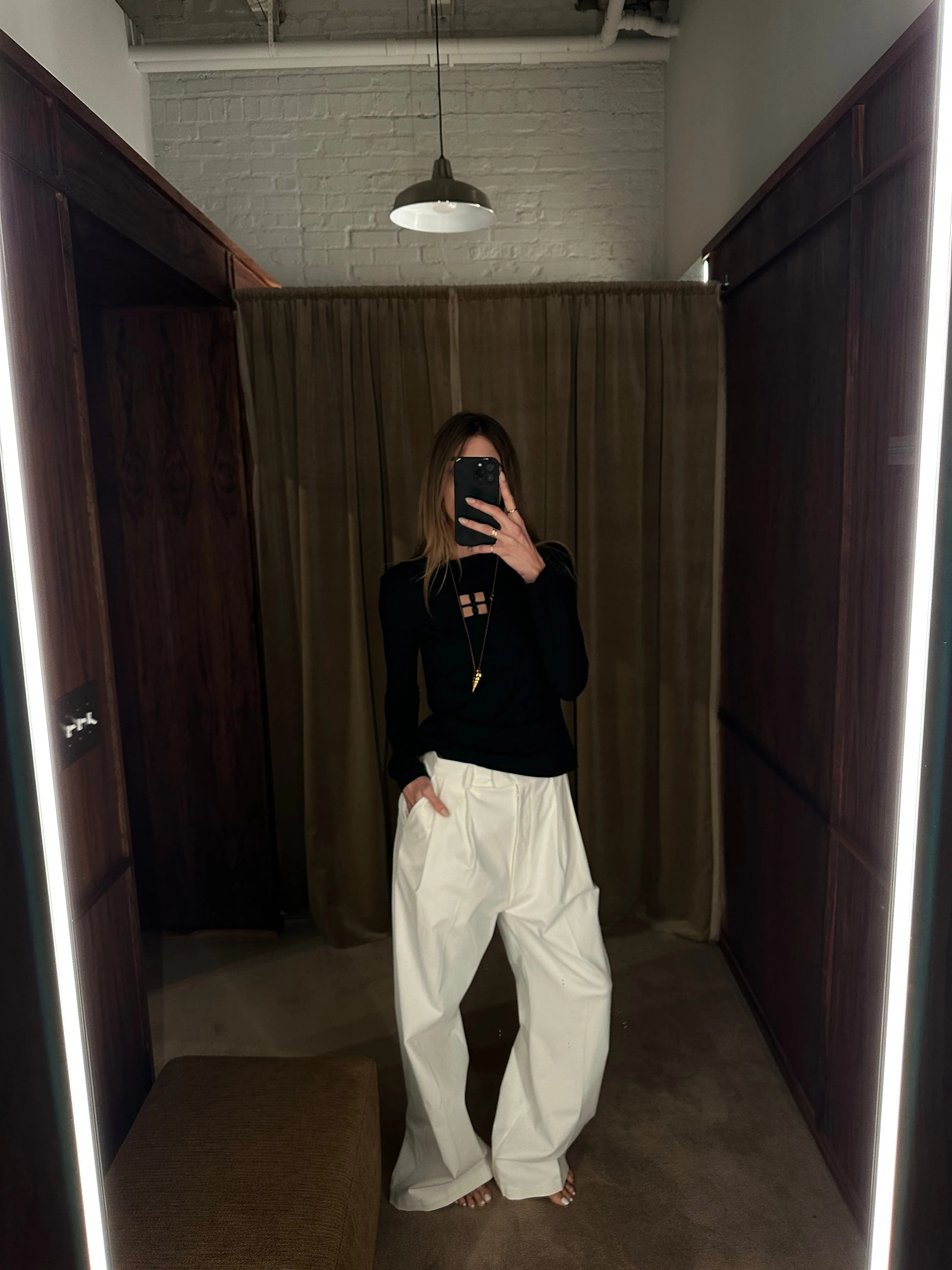 Studio Cut White Pleated Pants