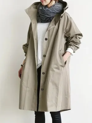 Stylish rain jacket with a fitted cut and buttons for women | Perfect for outdoor activities