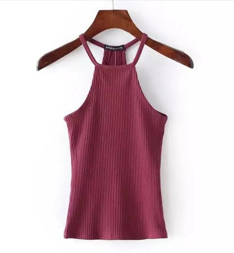 Summer Off Shoulder Knitted Bustier Crop Top Women Round Neck Elastic Tube Tank Tops Knit Beach Sexy Camis Crop Tops 6 Colors