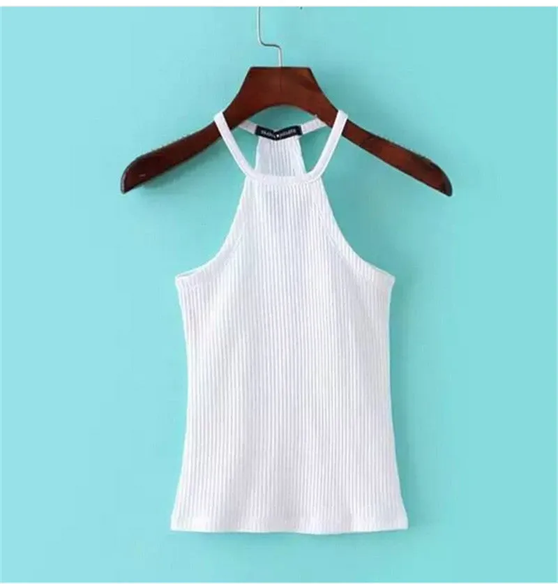 Summer Off Shoulder Knitted Bustier Crop Top Women Round Neck Elastic Tube Tank Tops Knit Beach Sexy Camis Crop Tops 6 Colors