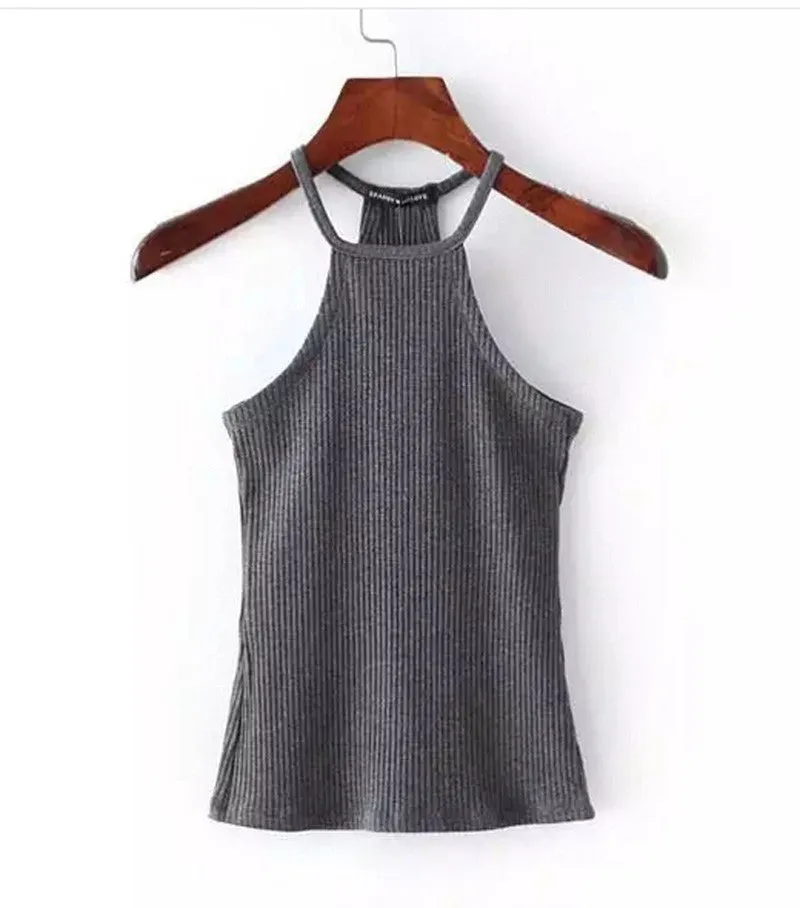 Summer Off Shoulder Knitted Bustier Crop Top Women Round Neck Elastic Tube Tank Tops Knit Beach Sexy Camis Crop Tops 6 Colors