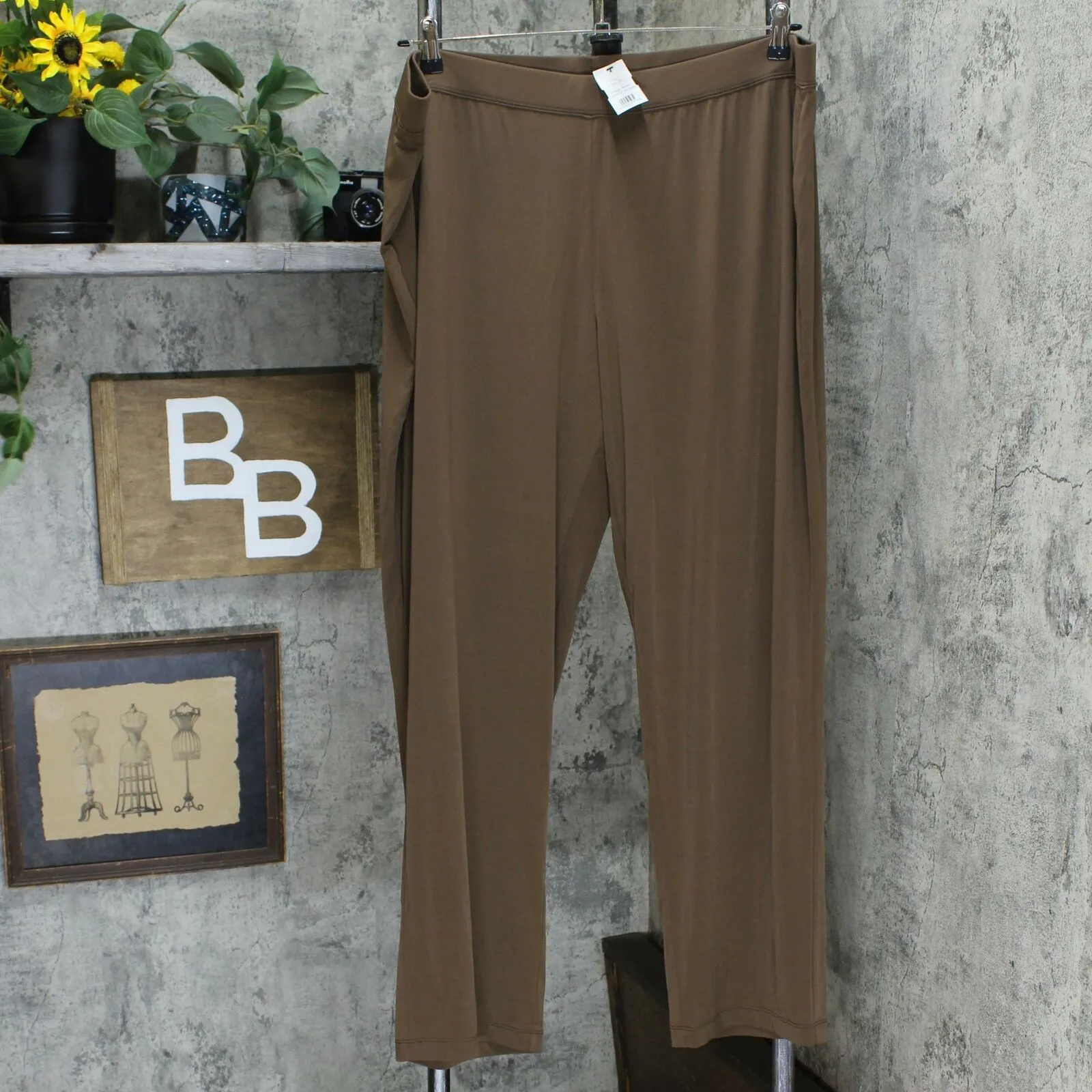 Susan Graver Women's Plus Size Essentials Liquid Knit Straight Leg Pants