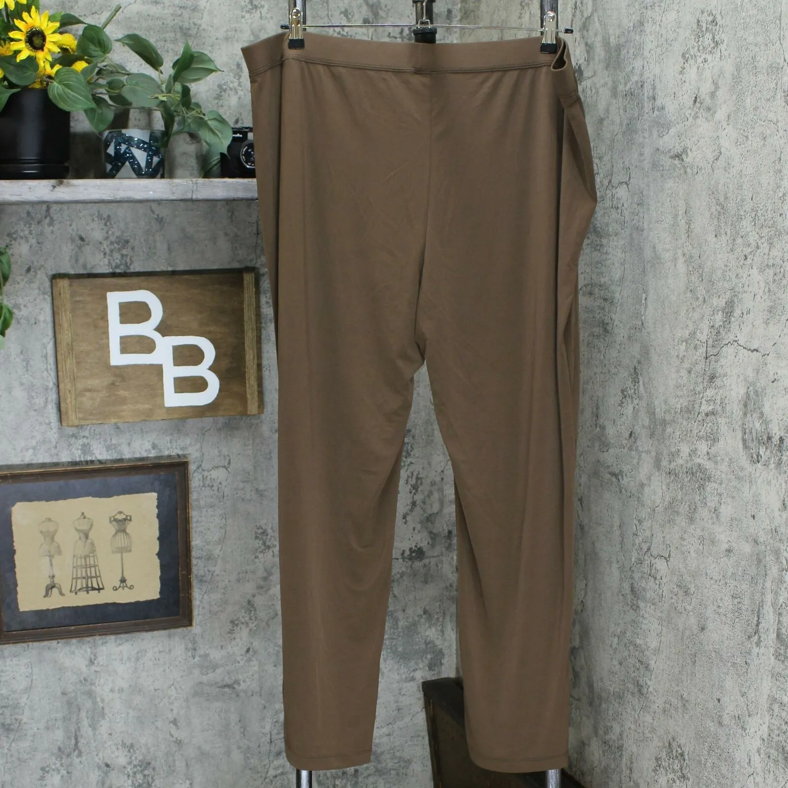 Susan Graver Women's Plus Size Essentials Liquid Knit Straight Leg Pants