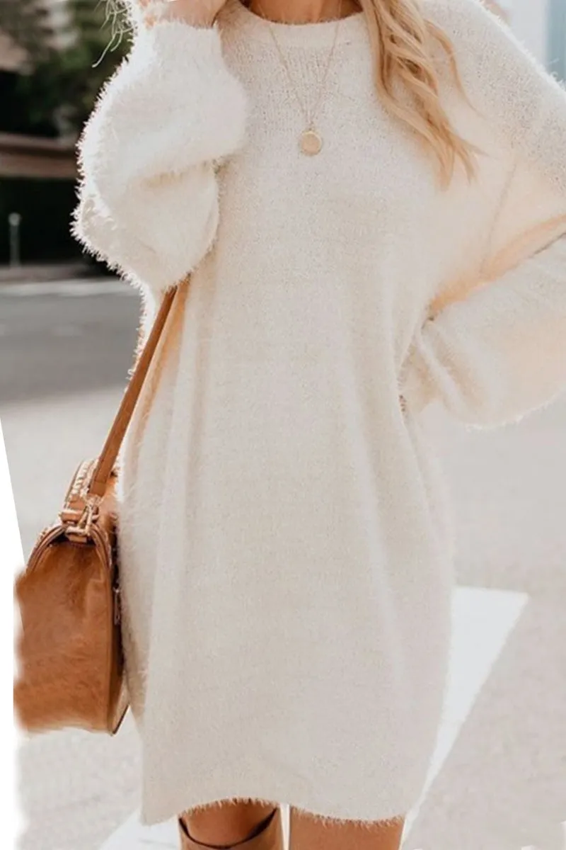 Sweet Solid Solid Color O Neck A Line Dresses
