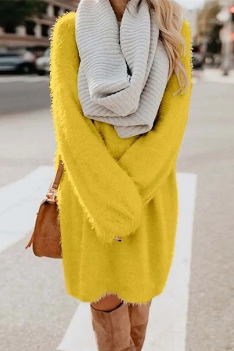 Sweet Solid Solid Color O Neck A Line Dresses