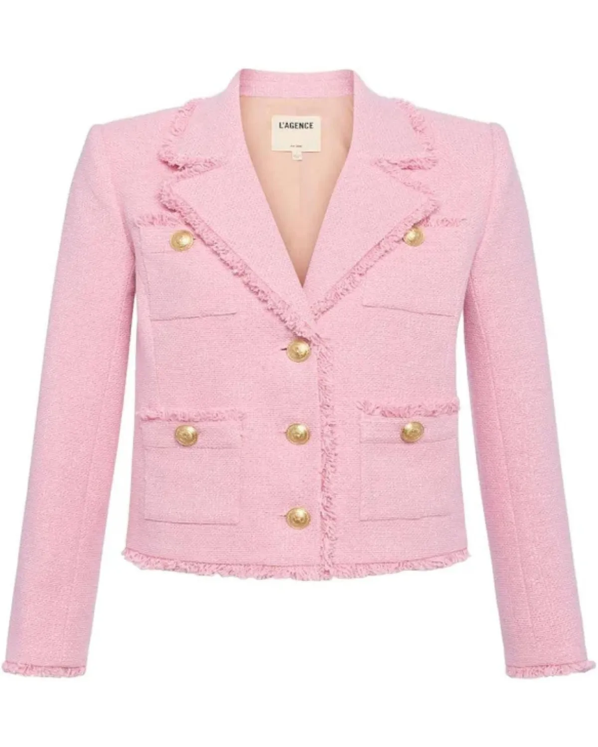 Sylvia Collared Jacket in Pale Pink
