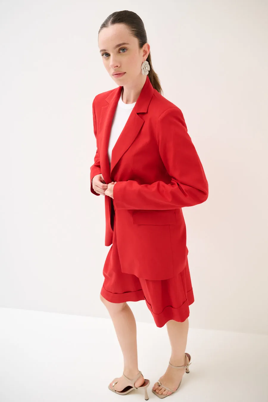 Tailored double-button structured classic blazer wholesale