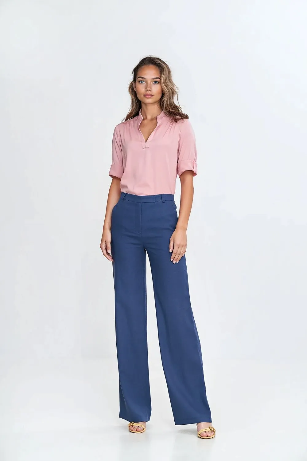 Tailored High-Waist Bootcut Trousers