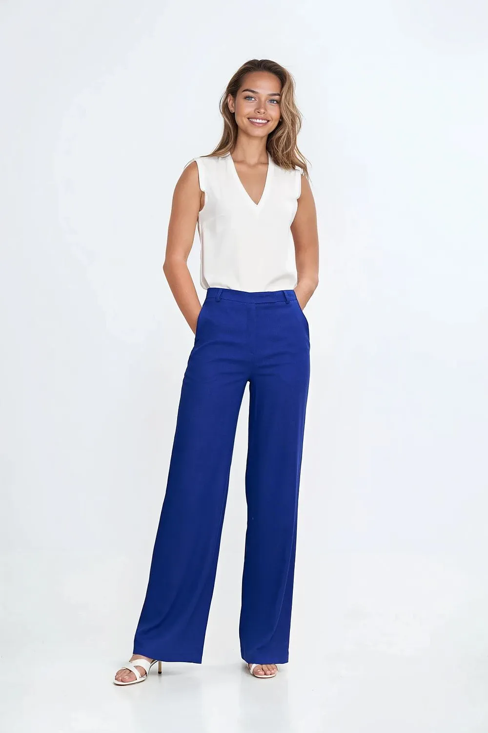Tailored High-Waist Bootcut Trousers