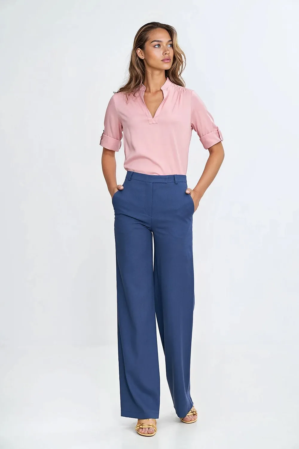 Tailored High-Waist Bootcut Trousers