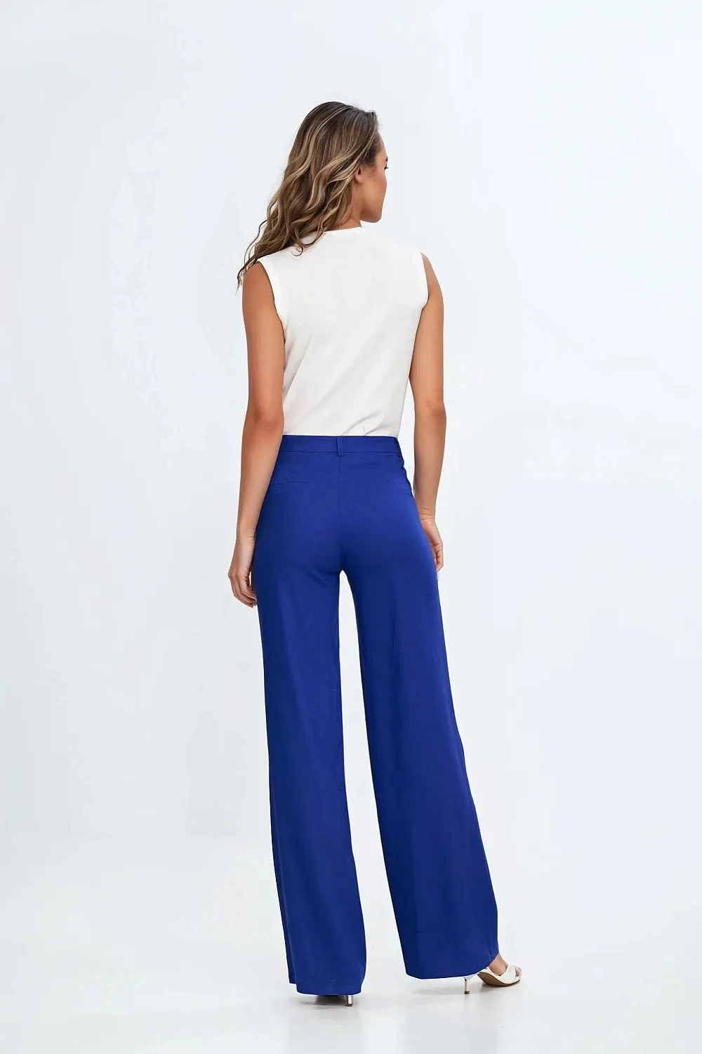 Tailored High-Waist Bootcut Trousers