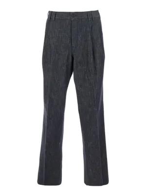 Tailored Pants With Pend Detailing In Cotton-Linen Blend