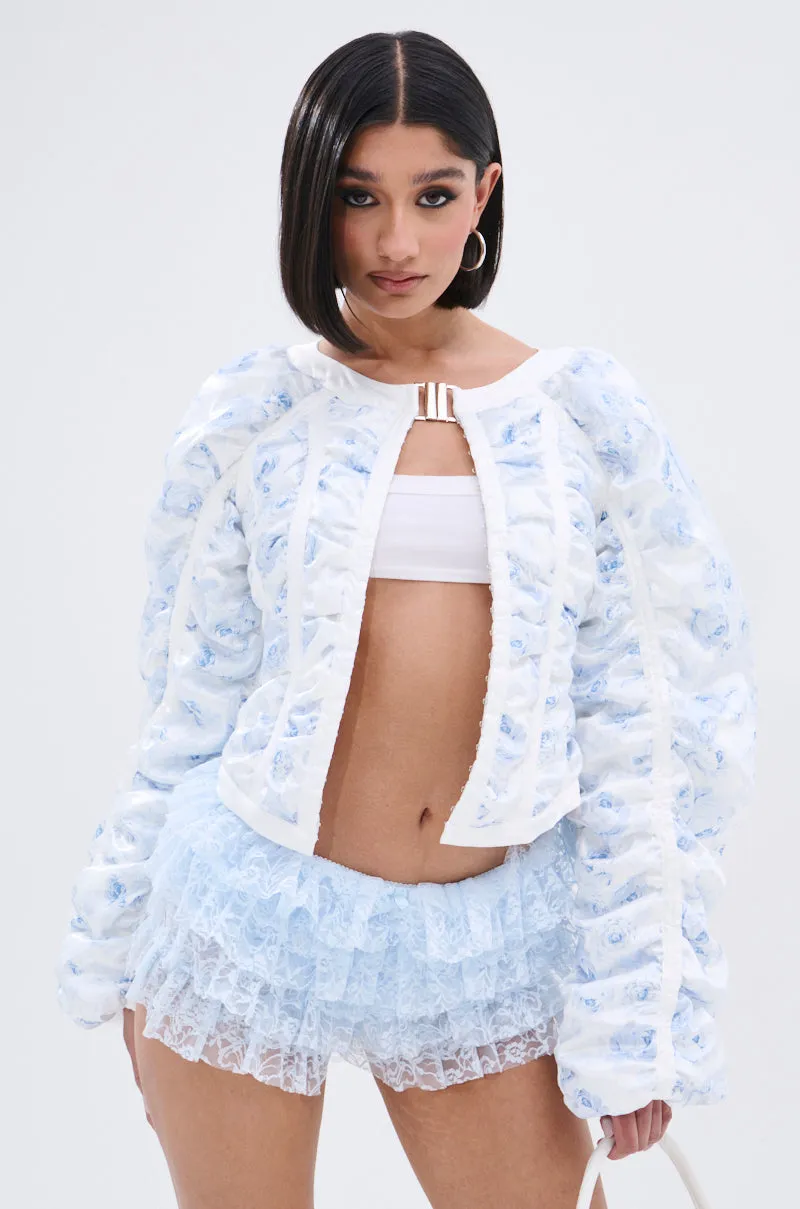 TALK TO ME NICE CORSETED JACKET IN WHITE