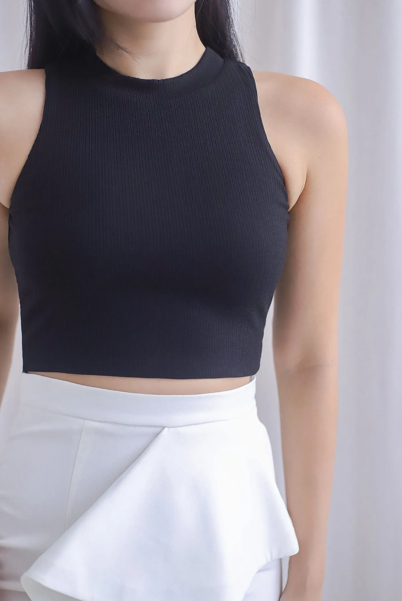 TDC Dianey Cut In Tank Top In Black