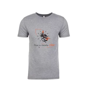 Time to Breathe Fire White-Grey T-Shirt