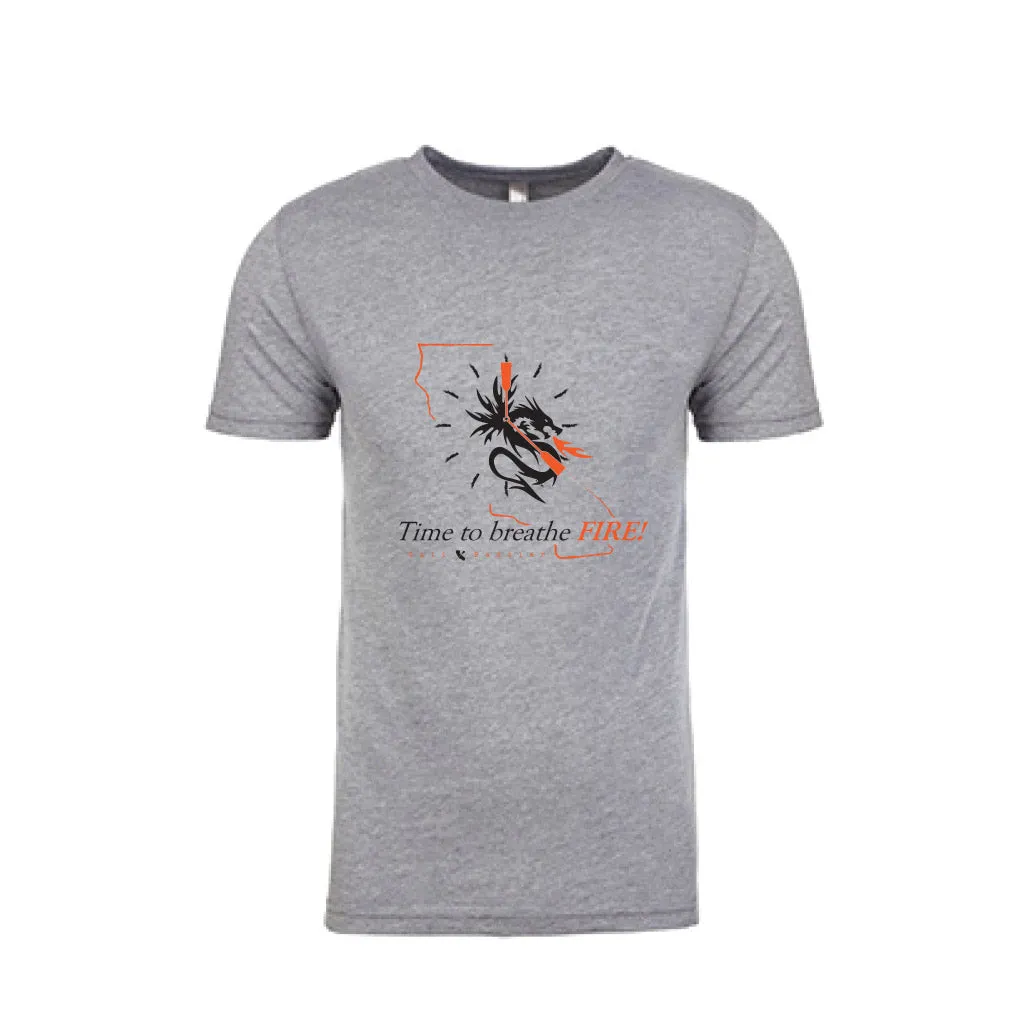 Time to Breathe Fire White-Grey T-Shirt