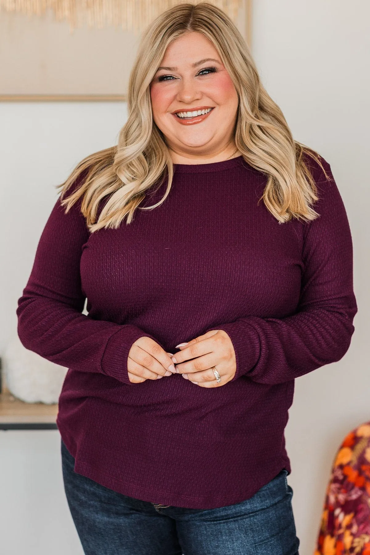Try To Resist Long Sleeve Top- Dark Plum