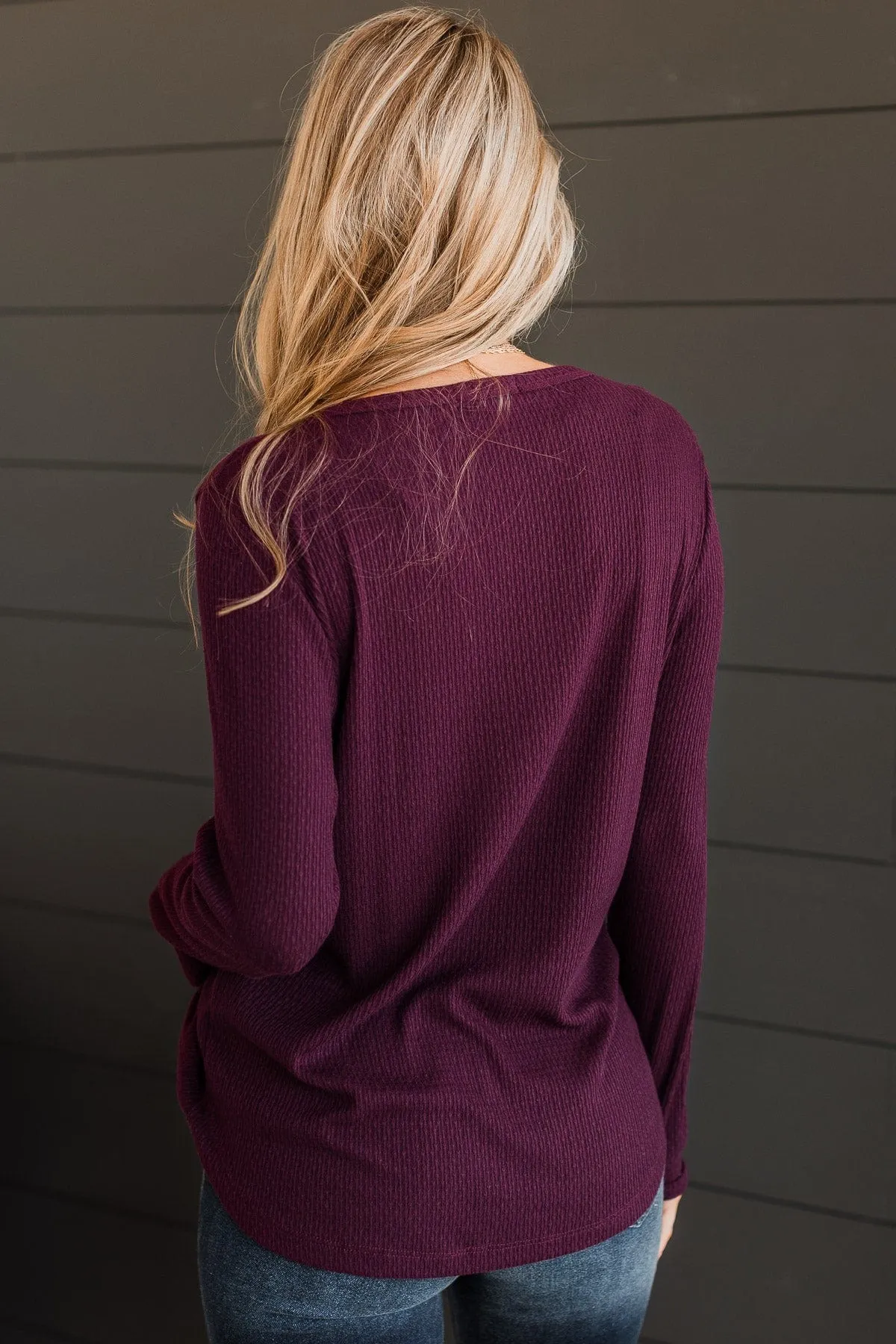 Try To Resist Long Sleeve Top- Dark Plum