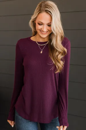 Try To Resist Long Sleeve Top- Dark Plum