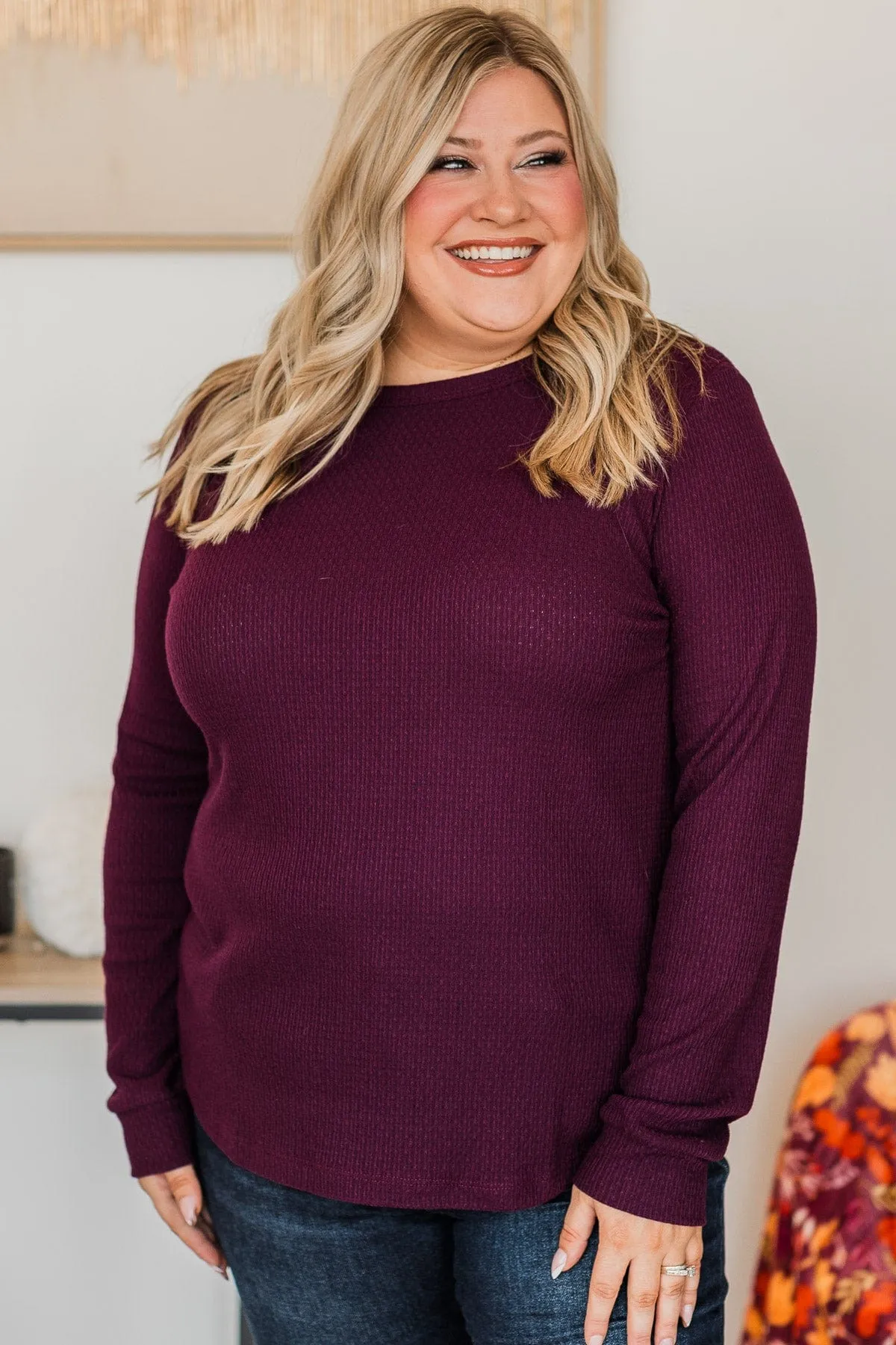Try To Resist Long Sleeve Top- Dark Plum
