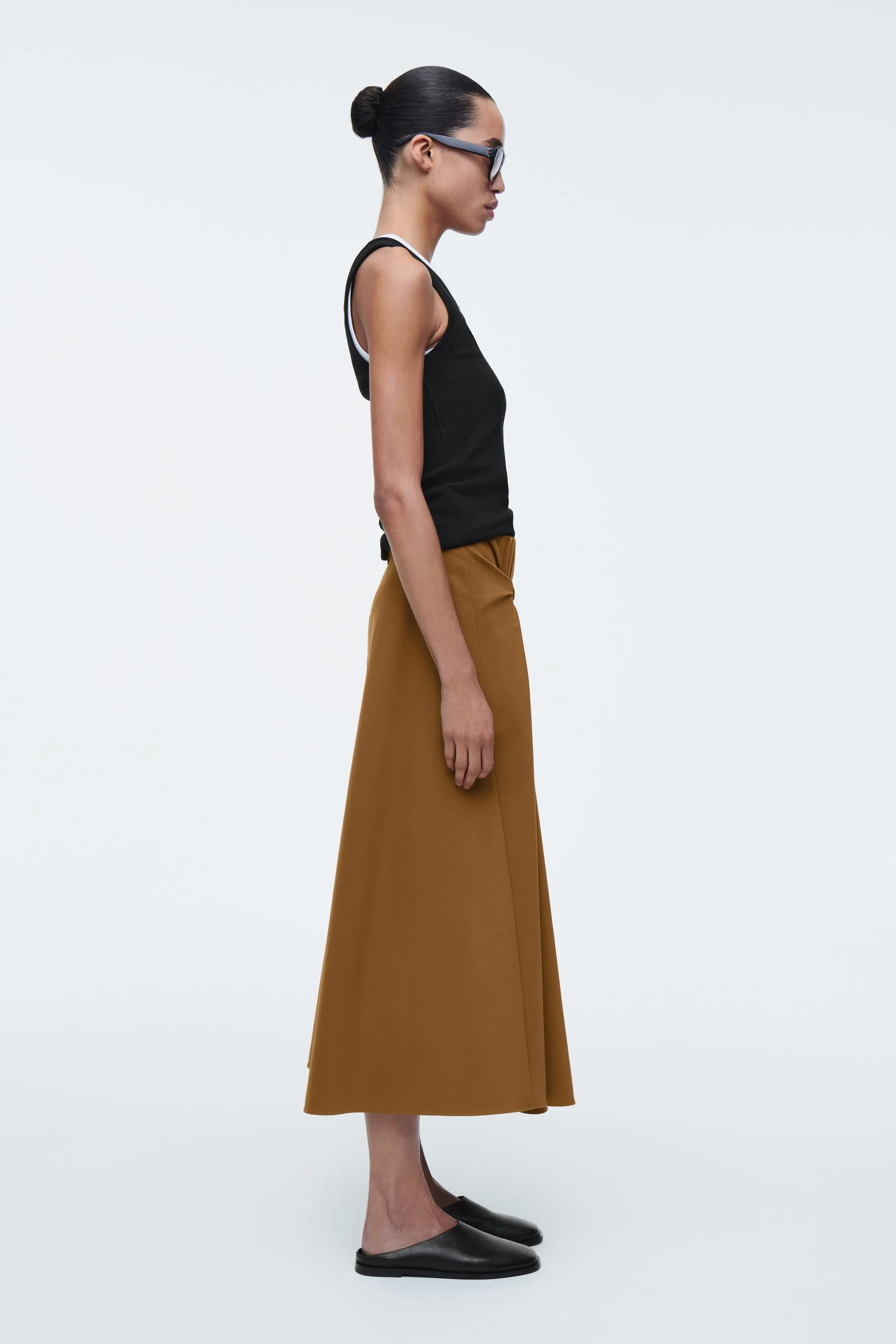 Twist-detail midi skirt