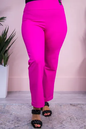 Under Autumn Skies Hot Pink Solid Pants - PNT1672HPK
