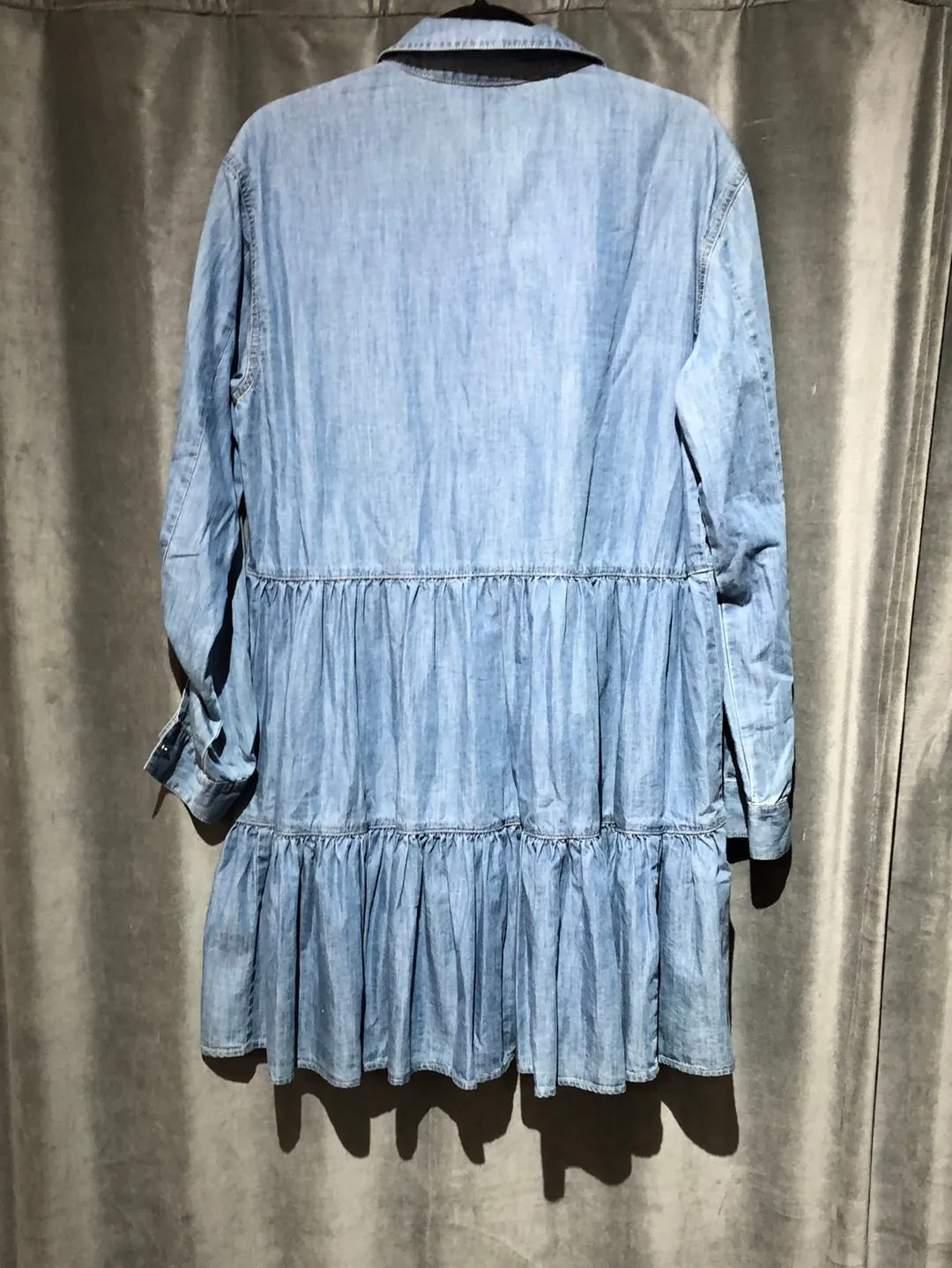 VERONICA BEARD Long Sleeve Tiered Snap Dress